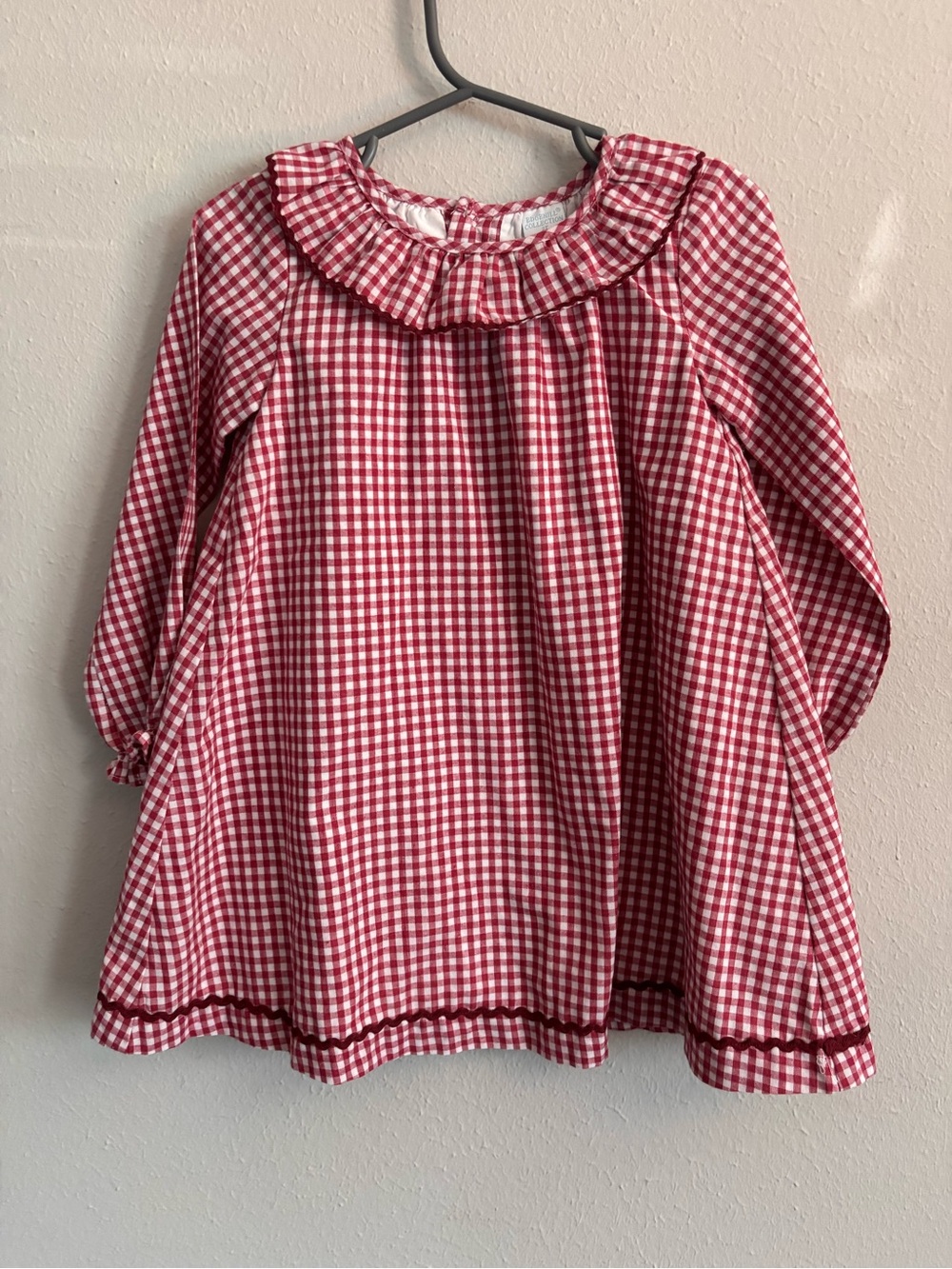 Red Gingham Peter Pan collar Dress toddler girl 2t